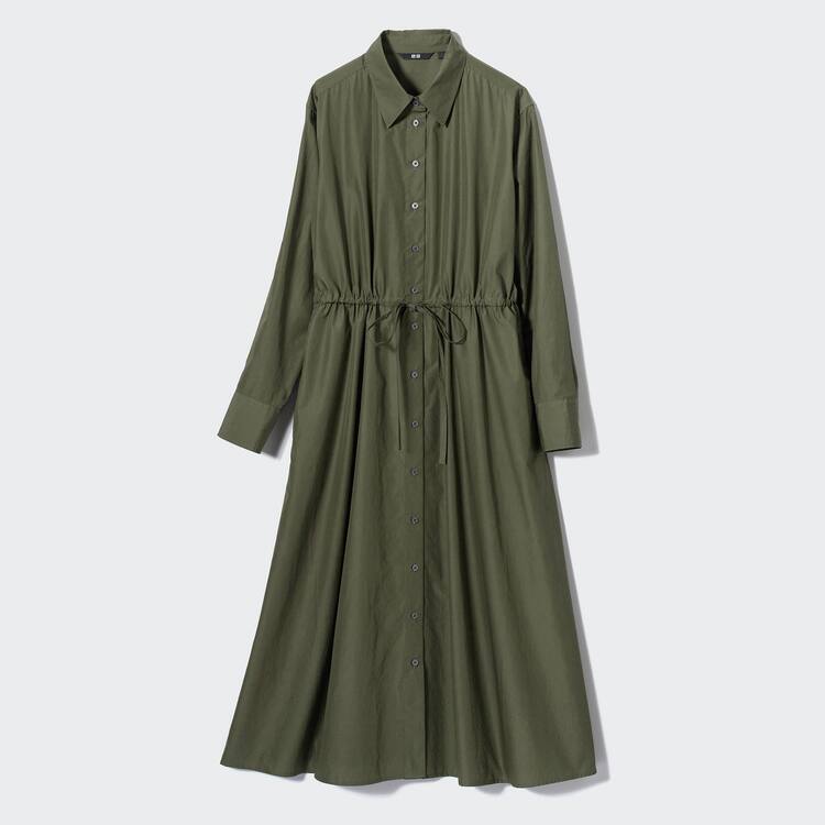 Uniqlo Bavlnene Long Sleeved Saty Damske Zelene | LYDZMB-502