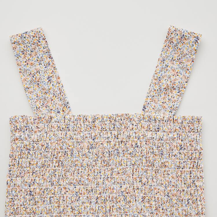 Uniqlo Bavlnene Printed Gathered Bez Rukavov Blúzky Damske Biele | LXUMSF-025