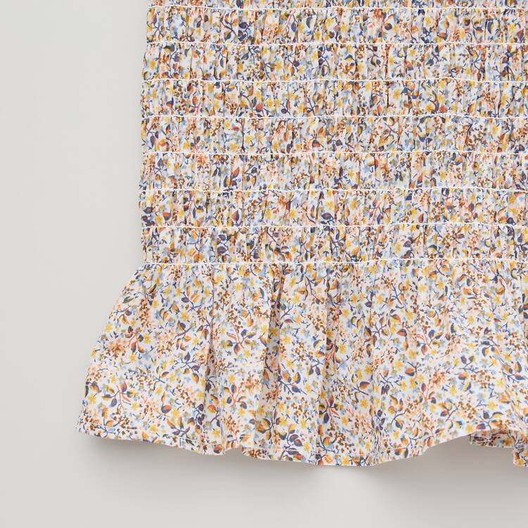 Uniqlo Bavlnene Printed Gathered Bez Rukavov Blúzky Damske Biele | LXUMSF-025