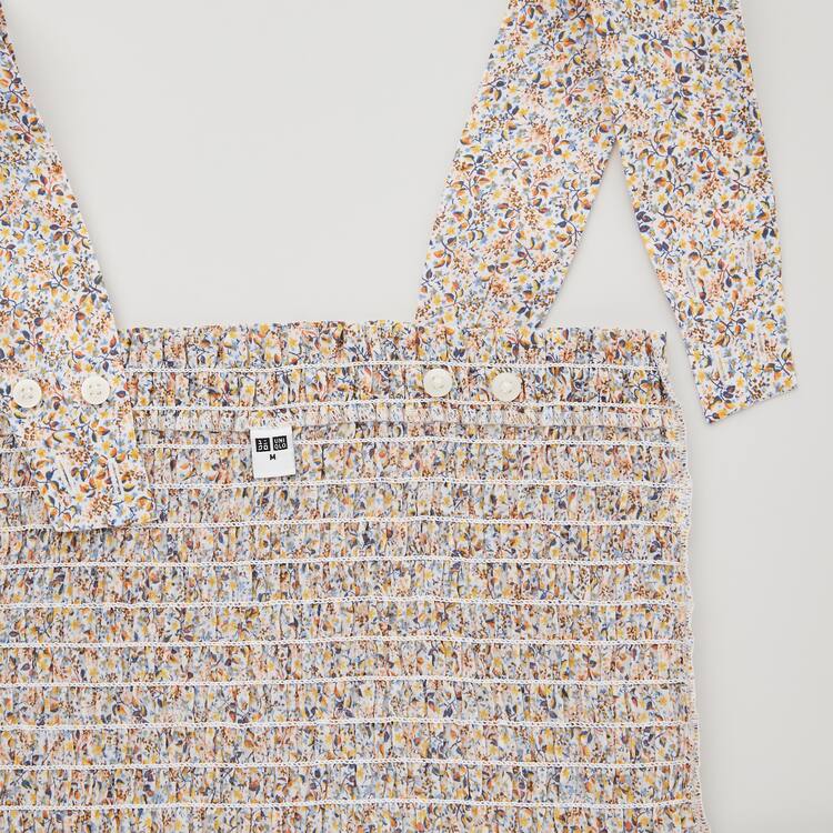 Uniqlo Bavlnene Printed Gathered Bez Rukavov Blúzky Damske Biele | LXUMSF-025