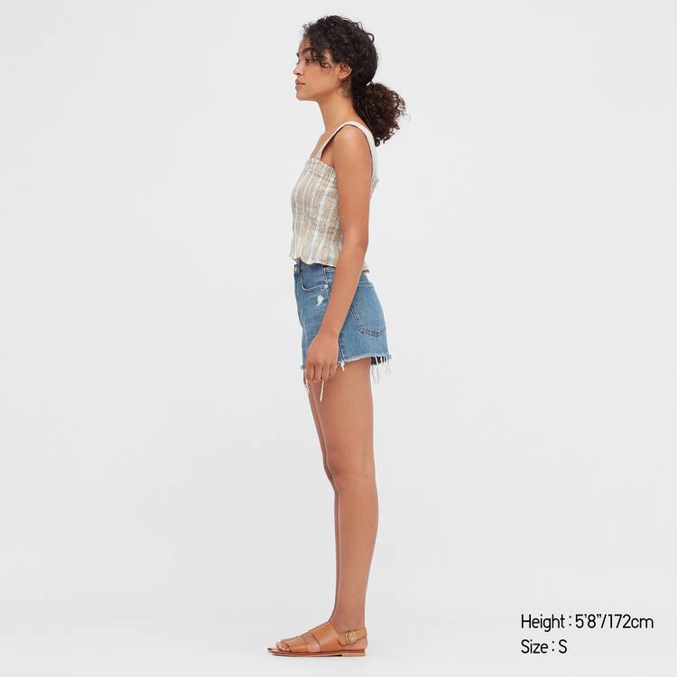 Uniqlo Bavlnene Pruhované Gathered Bez Rukavov Blúzky Damske Béžové | WHDNXE-859