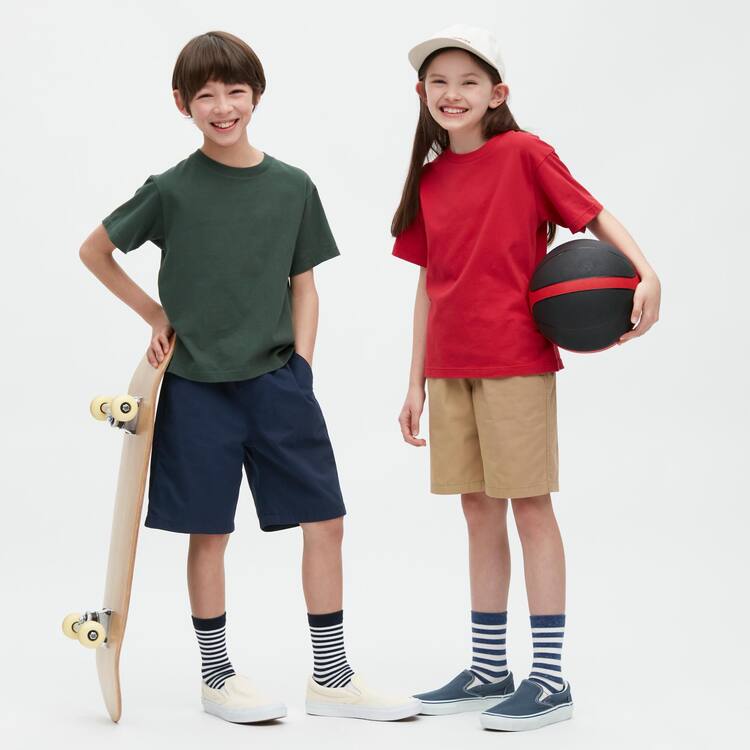 Uniqlo Bavlnene Twill Easy Sortky Detske Námornícka Modrá | MSTHKN-684