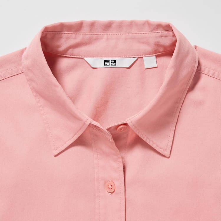 Uniqlo Bavlnene Twill Oversized Long Sleeved Kosele Damske Ruzove | LAEZIW-178