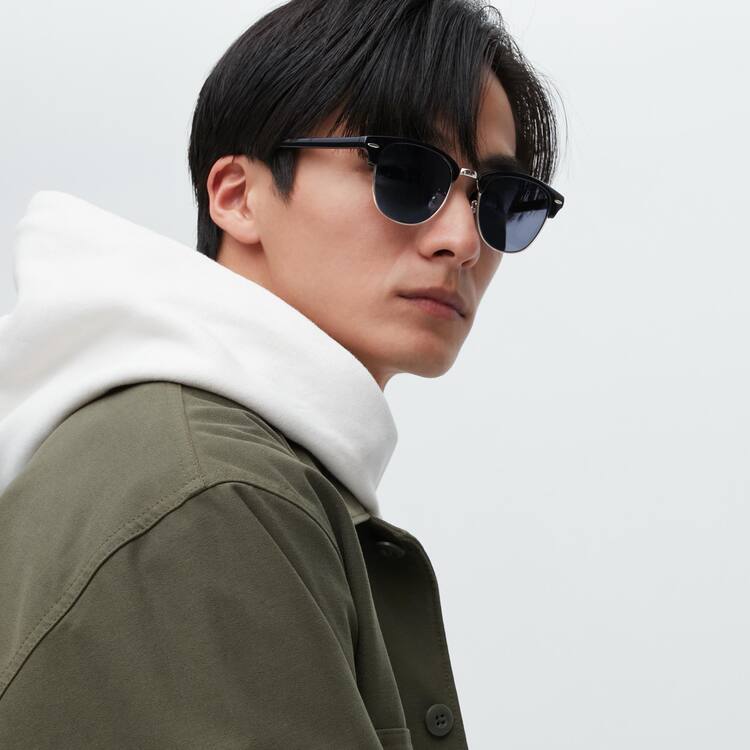 Uniqlo Browline Sunglasses Slnecne Okuliare Panske Čierne | IKEUVH-306