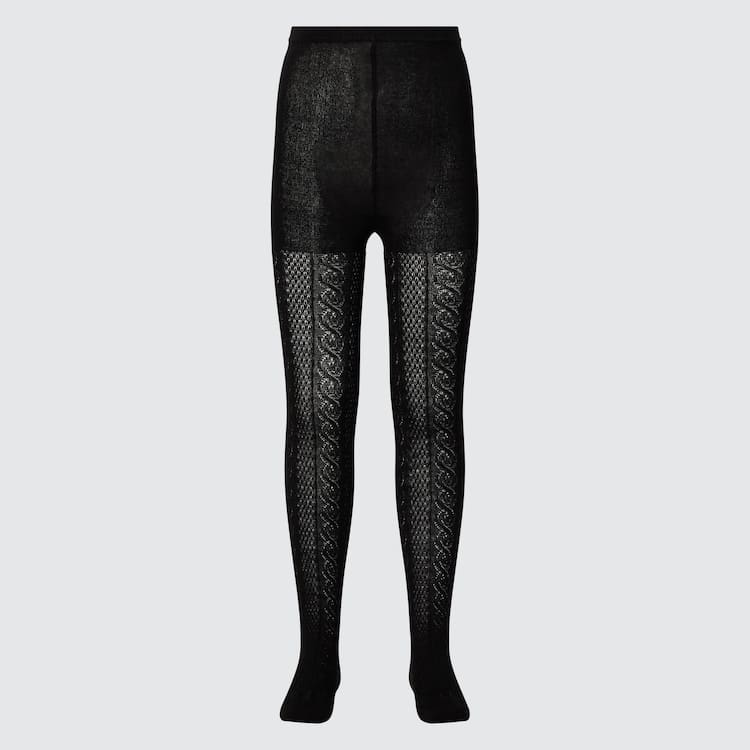 Uniqlo Cable Knit Tights Leginy Detske Čierne | EBOCUS-647