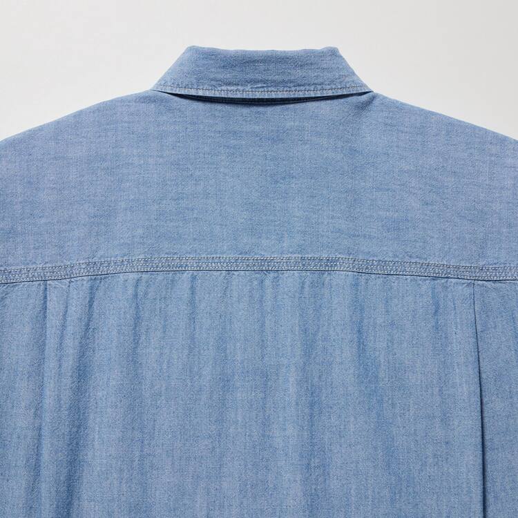Uniqlo Chambray Oversized Long Sleeved Kosele Damske Modre | WTNRIG-439