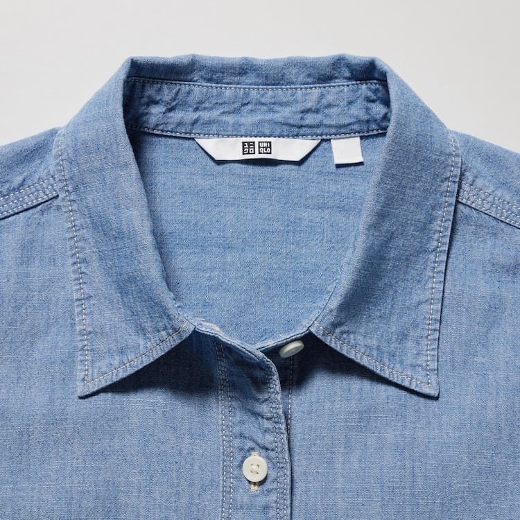 Uniqlo Chambray Oversized Long Sleeved Kosele Damske Modre | WTNRIG-439