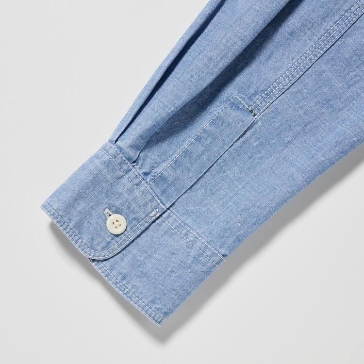 Uniqlo Chambray Regular Fit Pracovná (Regular Collar) Kosele Panske Modre | WOKJTD-734