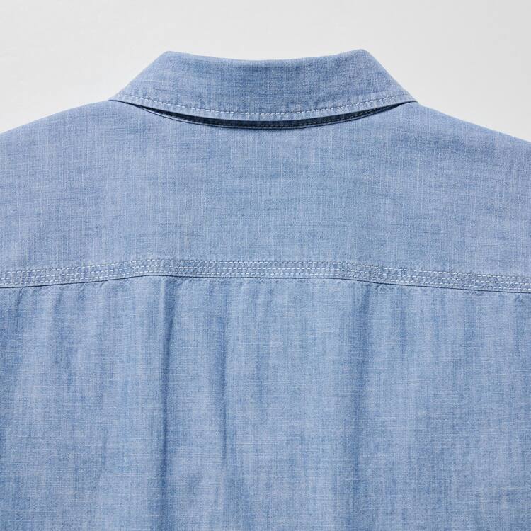 Uniqlo Chambray Regular Fit Pracovná (Regular Collar) Kosele Panske Modre | WOKJTD-734
