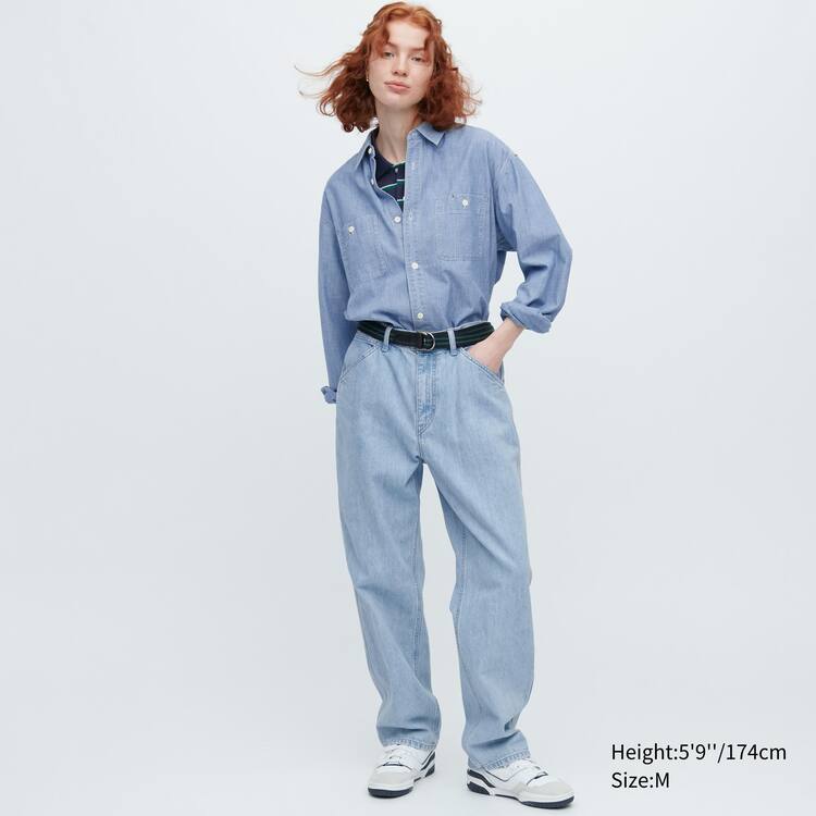 Uniqlo Chambray Regular Fit Pracovná (Regular Collar) Kosele Panske Modre | WOKJTD-734