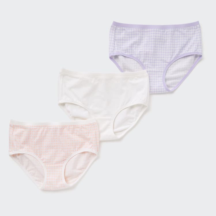 Uniqlo Checked Hiphugger (Three Pairs) Spodne Pradlo Detske Ruzove Biele Nachový | IWTXRF-475