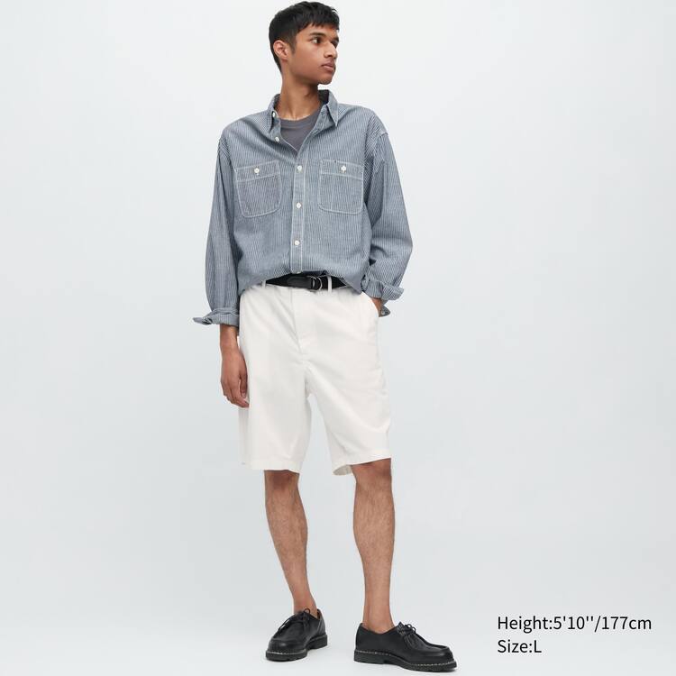 Uniqlo Chino Sortky Panske Biele | KZSGNV-169