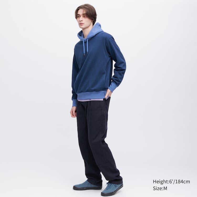 Uniqlo Colour Block Sweat Pullover Mikiny S Kapucňou Panske Modre | MVJSHK-351