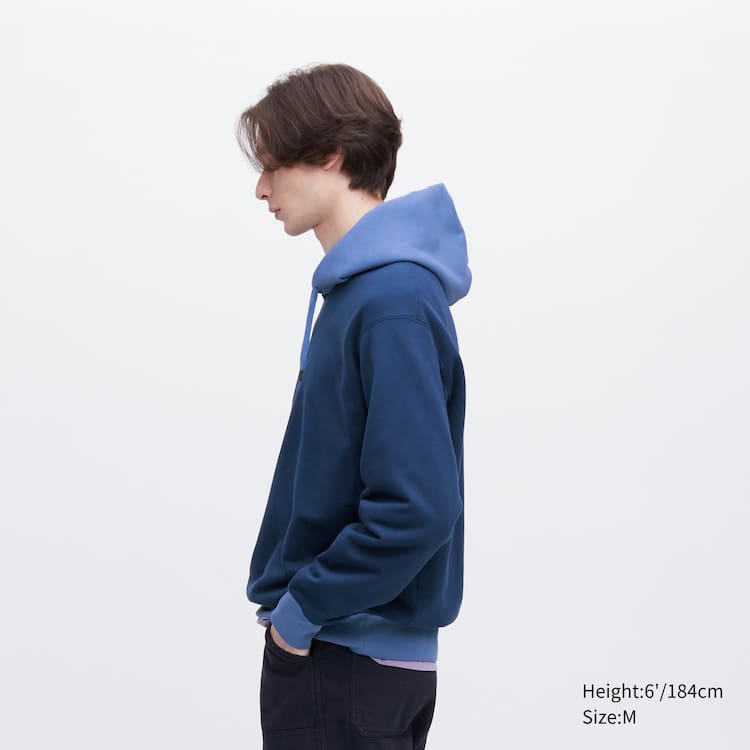 Uniqlo Colour Block Sweat Pullover Mikiny S Kapucňou Panske Modre | MVJSHK-351