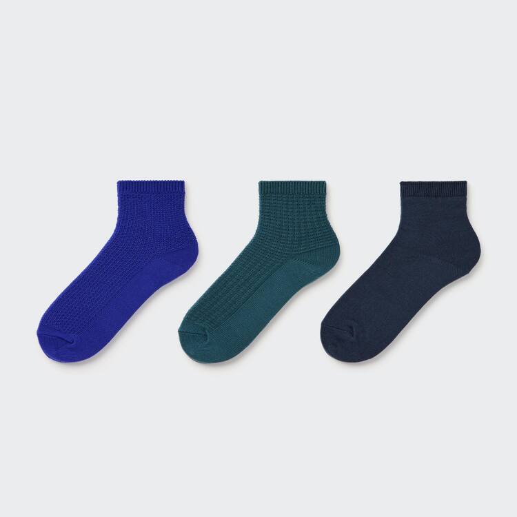 Uniqlo Crew Piqué (Three Pairs) Ponozky Damske Modre Námornícka Modrá | SQRWBH-352
