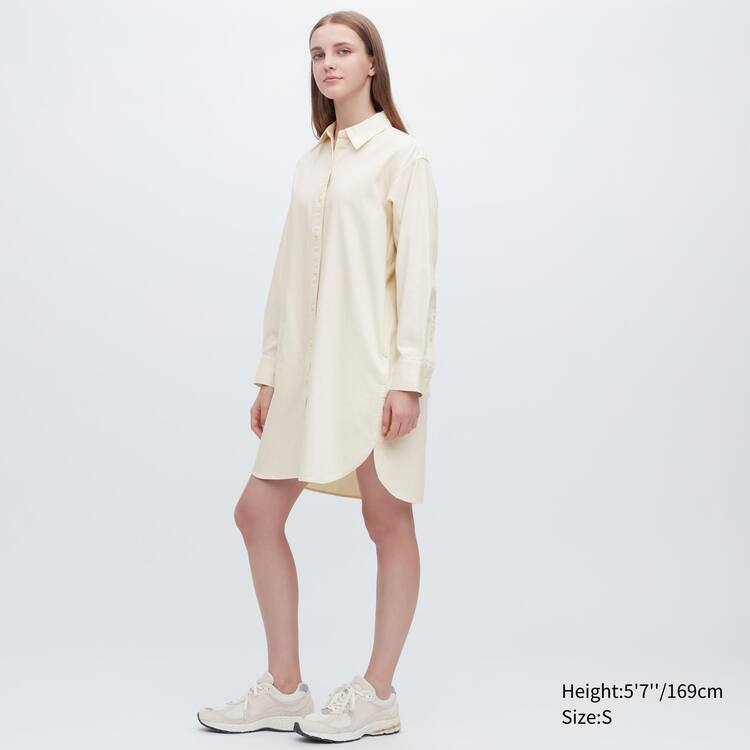 Uniqlo Denim Long Sleeved Saty Damske Biele | DCOTEJ-751