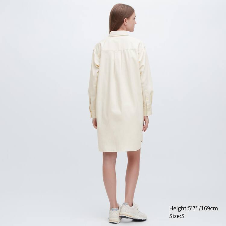 Uniqlo Denim Long Sleeved Saty Damske Biele | DCOTEJ-751