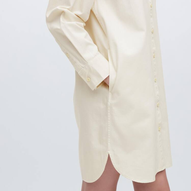 Uniqlo Denim Long Sleeved Saty Damske Biele | DCOTEJ-751