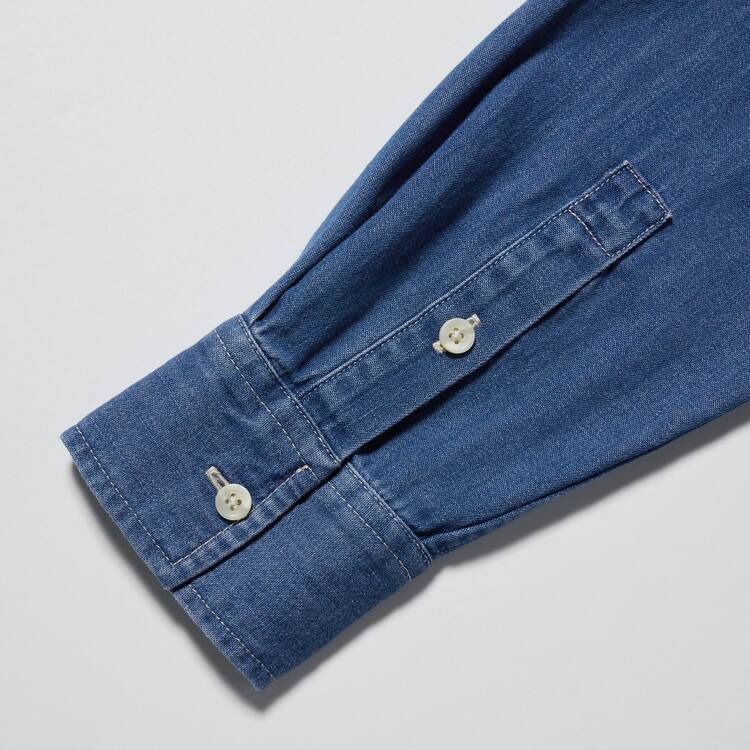 Uniqlo Denim Long Sleeved Saty Damske Modre | VZERXS-374