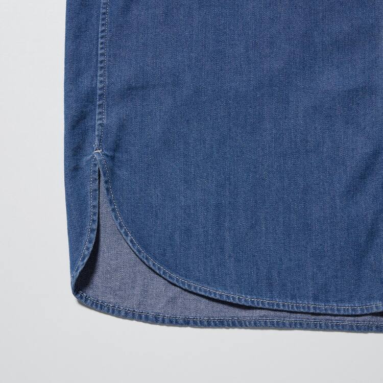 Uniqlo Denim Long Sleeved Saty Damske Modre | VZERXS-374