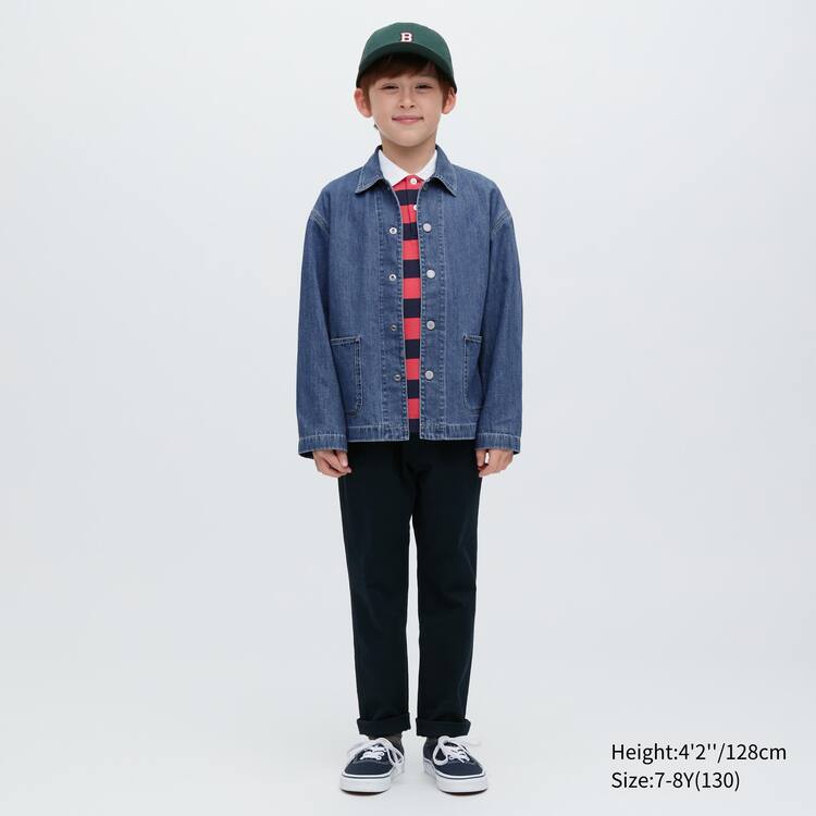 Uniqlo Denim Overshirt Bundy Detske Modre | QVDNJP-586