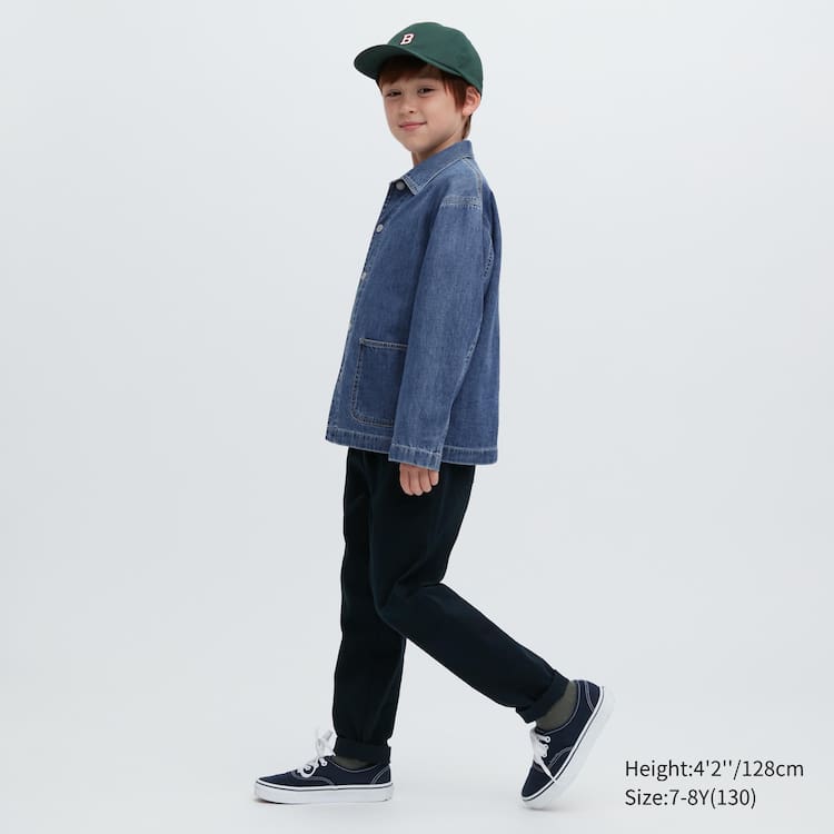 Uniqlo Denim Overshirt Bundy Detske Modre | QVDNJP-586