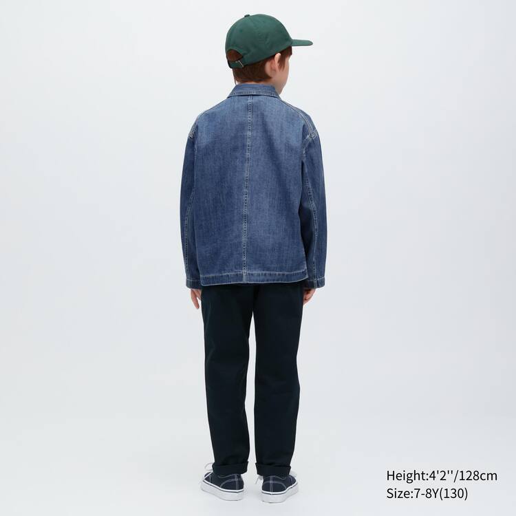 Uniqlo Denim Overshirt Bundy Detske Modre | QVDNJP-586