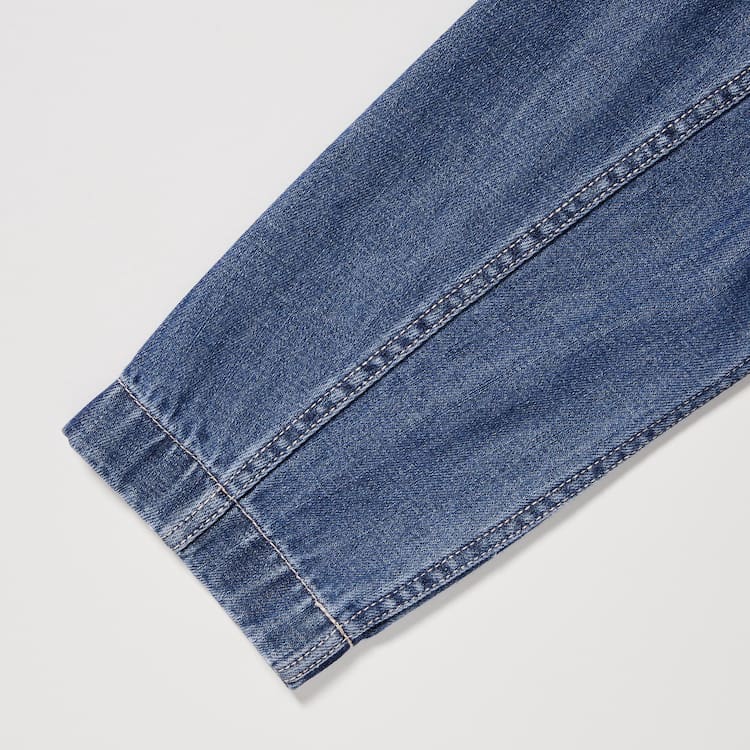 Uniqlo Denim Overshirt Bundy Detske Modre | QVDNJP-586