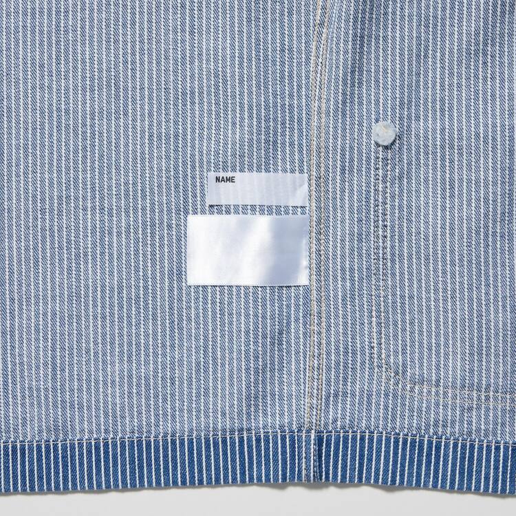 Uniqlo Denim Pruhované Overshirt Bundy Detske Modre | GYVMRX-361