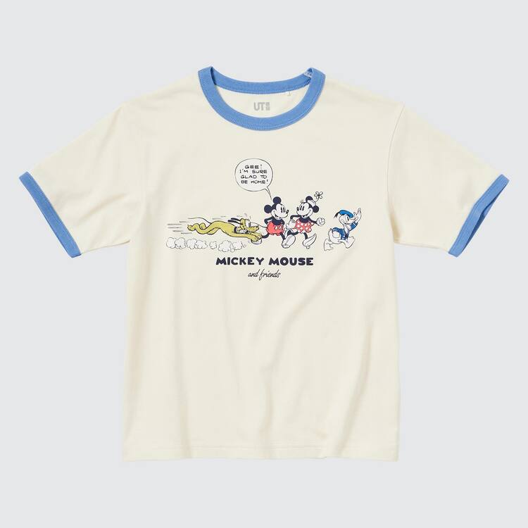 Uniqlo Disney Beyond Time Ut Grafika Tricko Detske Biele | CXORZW-512