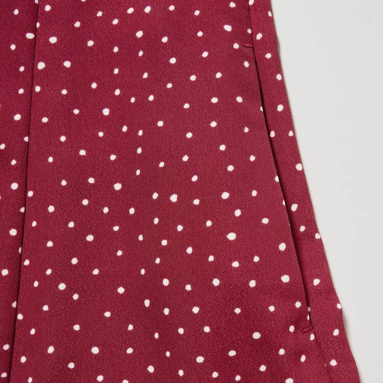 Uniqlo Dotted V Neck Long Sleeved Mini Saty Damske Červené | QRVGZH-182