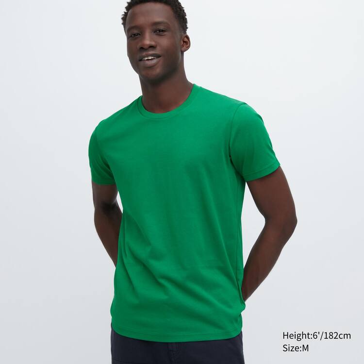 Uniqlo Dry Colour Crew Neck Kratke Sleeved Tricko Panske Zelene | VHSXNJ-109