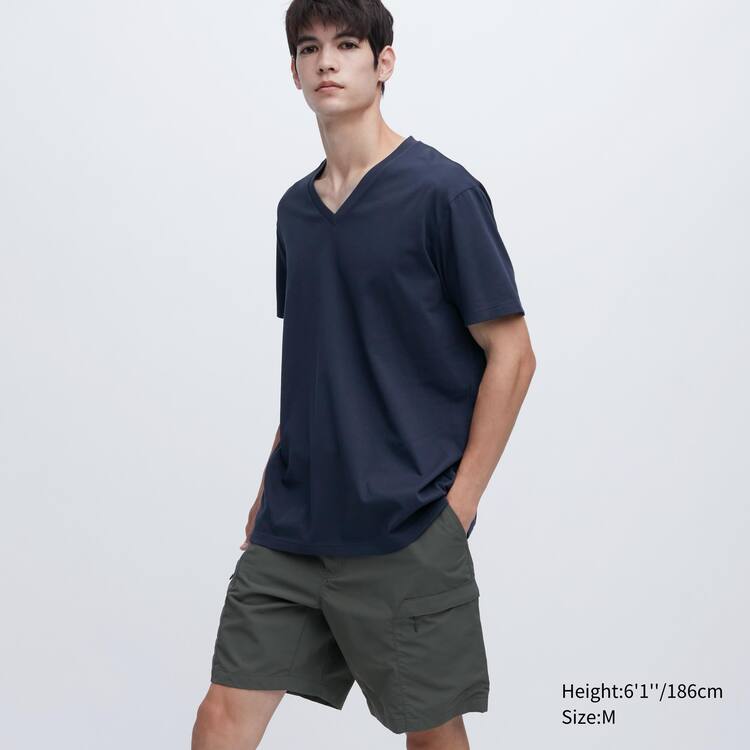 Uniqlo Dry Colour V Neck (2020 Season) Tricko Panske Námornícka Modrá | QKMUAX-498