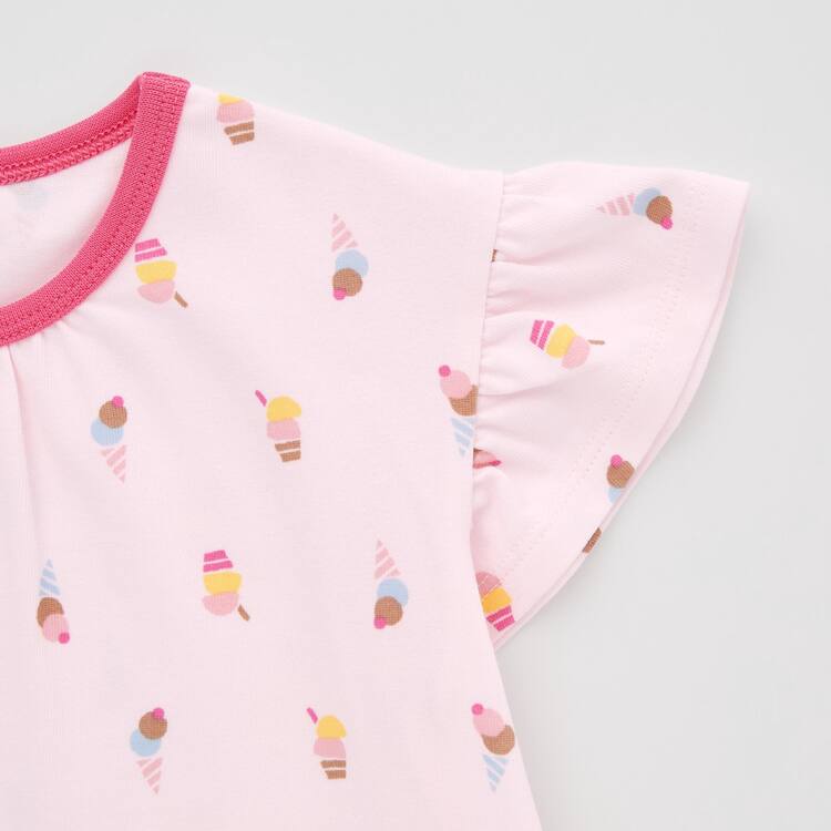 Uniqlo Dry Ice Cream Print Kratke Sleeved Loungewear Pre Babatka Ruzove | RGSYEZ-970