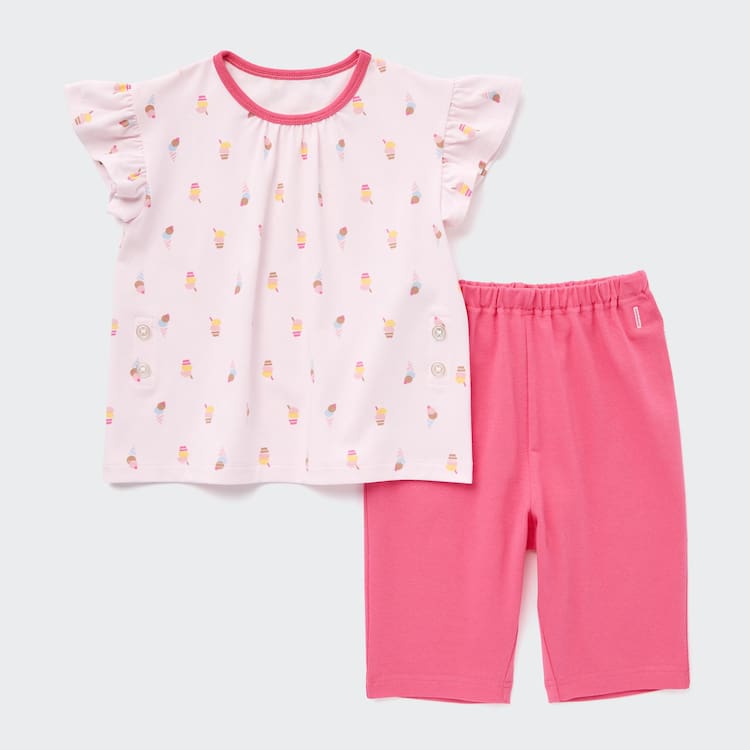 Uniqlo Dry Ice Cream Print Kratke Sleeved Loungewear Pre Babatka Ruzove | RGSYEZ-970