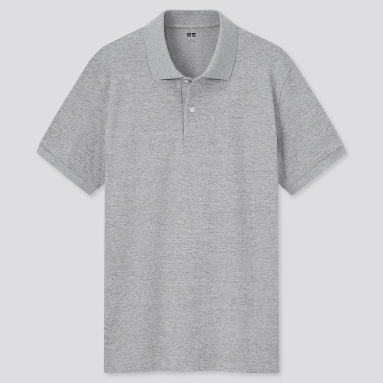 Uniqlo Dry Piqué (2021 Season) Polokosele Panske Siva | HJEKWN-401