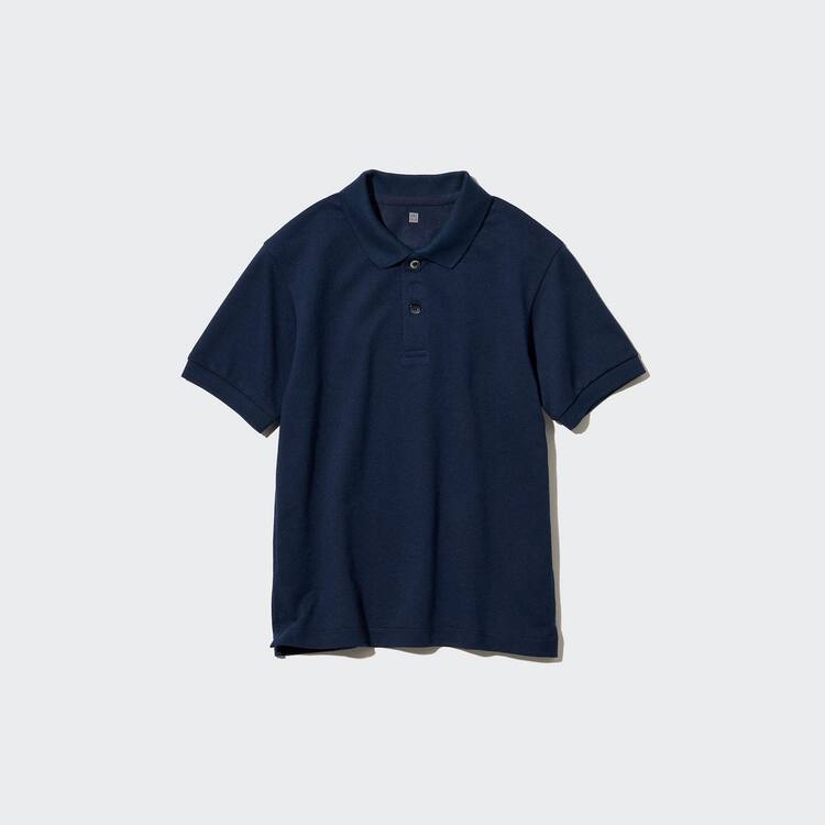 Uniqlo Dry Piqué Polokosele Detske Námornícka Modrá | SAFXQP-953