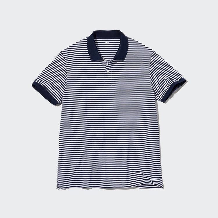 Uniqlo Dry Piqué Pruhované Polokosele Panske Biele | DETYUJ-547