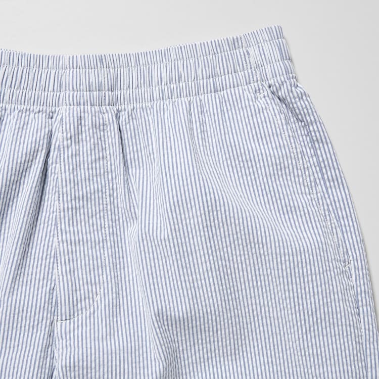 Uniqlo Dry Stretch Seersucker Easy Sortky Panske Modre | GQWNEP-925