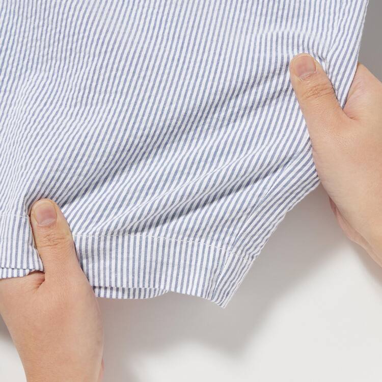Uniqlo Dry Stretch Seersucker Easy Sortky Panske Modre | GQWNEP-925