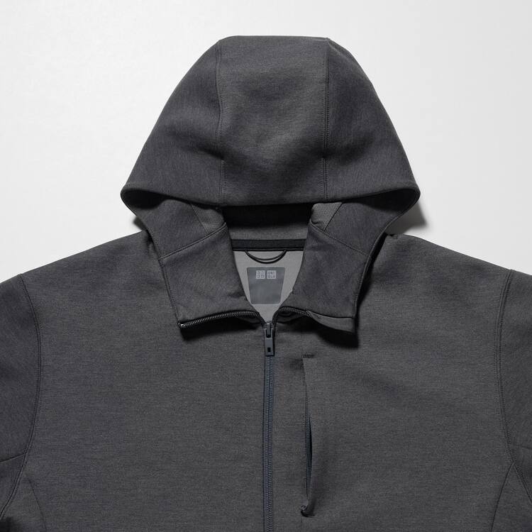 Uniqlo Dry Sweat Stretch Zipped Mikiny S Kapucňou Panske Tmavo Siva | BSRWOZ-098