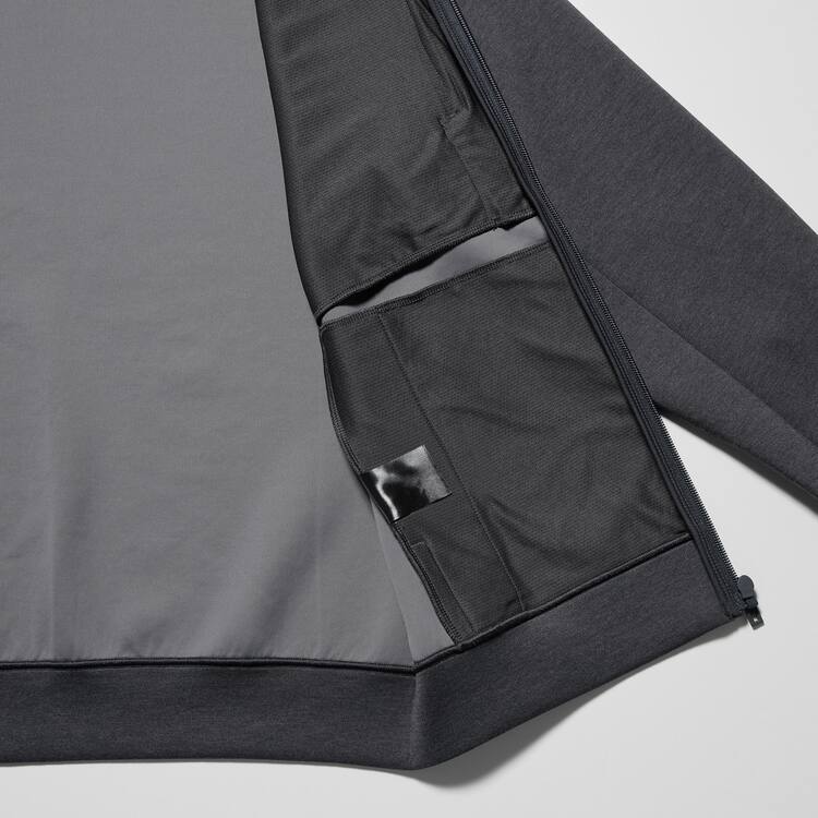 Uniqlo Dry Sweat Stretch Zipped Mikiny S Kapucňou Panske Tmavo Siva | BSRWOZ-098