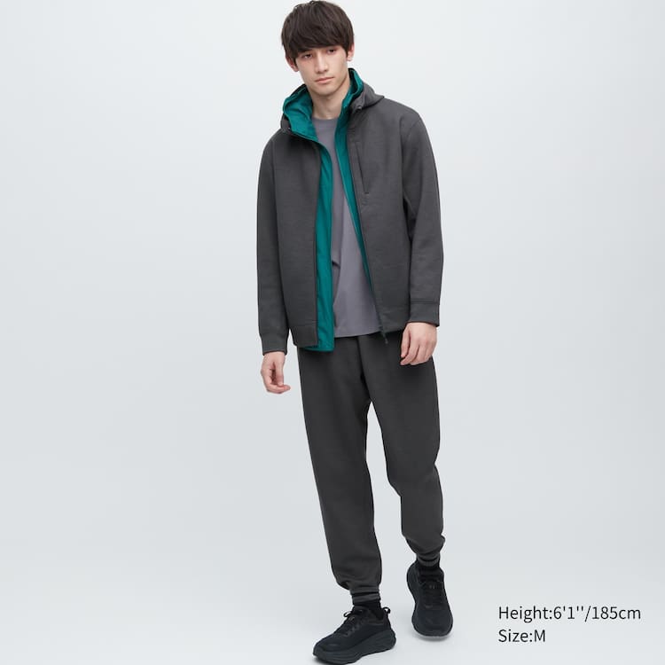 Uniqlo Dry Sweat Stretch Zipped Mikiny S Kapucňou Panske Tmavo Siva | BSRWOZ-098