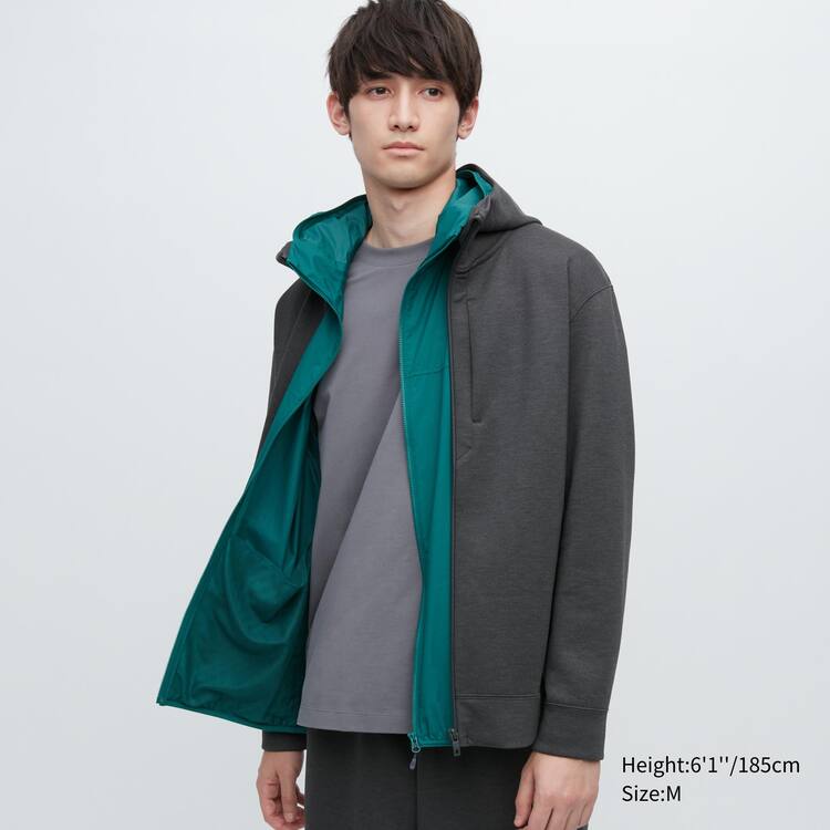 Uniqlo Dry Sweat Stretch Zipped Mikiny S Kapucňou Panske Tmavo Siva | BSRWOZ-098