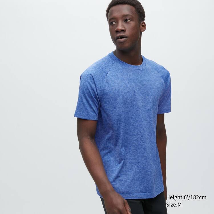 Uniqlo Dry-ex Crew Neck Kratke Sleeved Tricko Panske Modre | RPTVXF-249