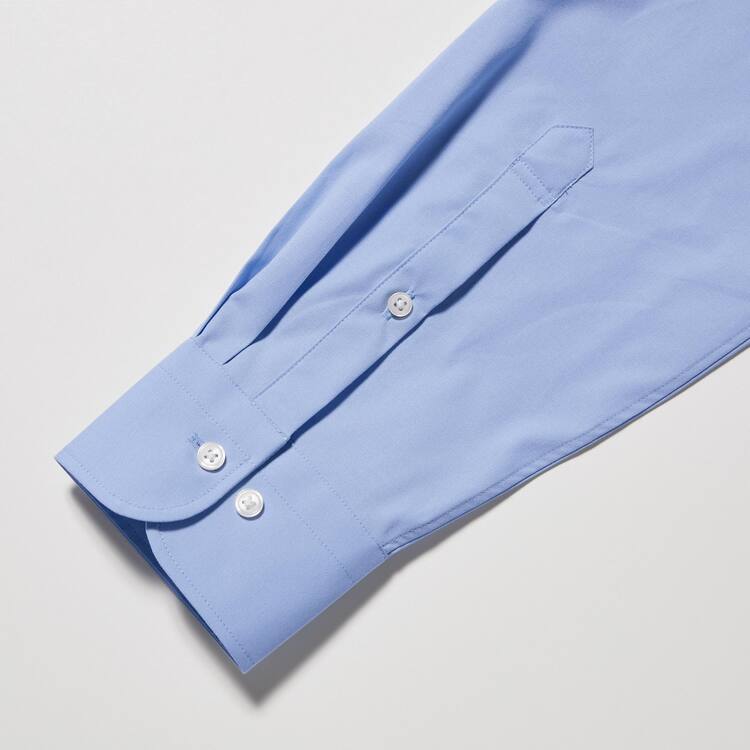 Uniqlo Easy Care Broadcloth Stretch Slim Fit (Regular Collar) Kosele Panske Modre | EOUSPB-693