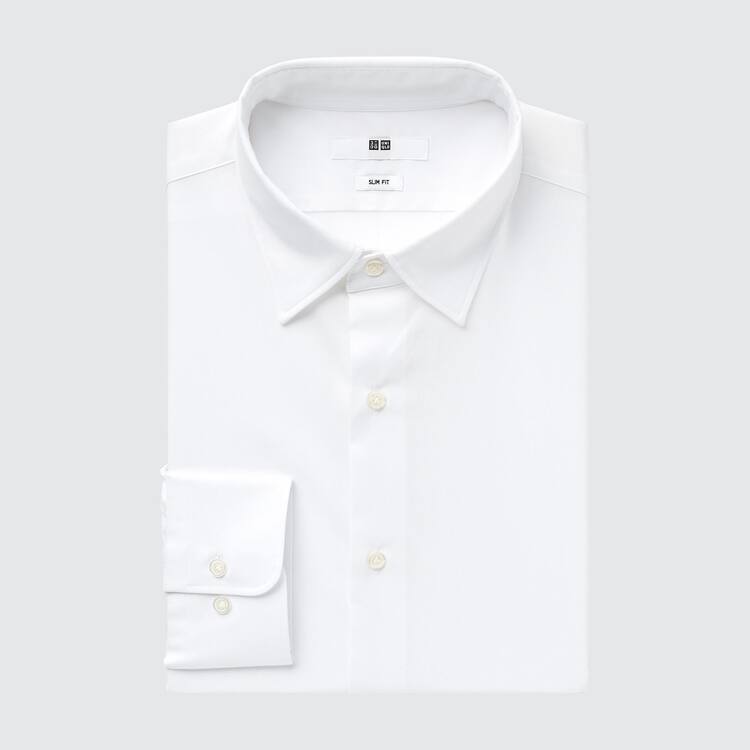 Uniqlo Easy Care Broadcloth Stretch Slim Fit (Regular Collar) Kosele Panske Biele | USYKGE-053