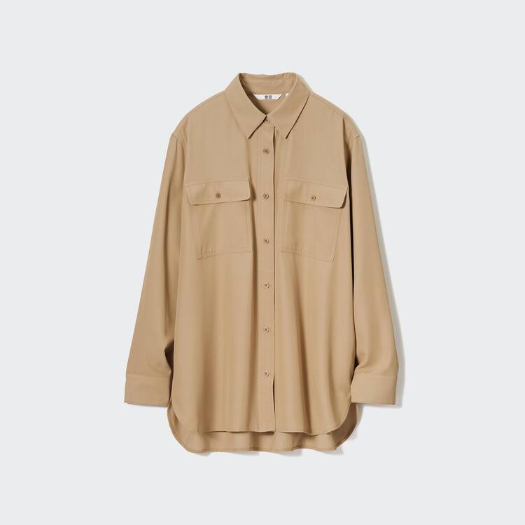 Uniqlo Easy Care Long Sleeved Kosele Damske Béžové | DFZLPH-109