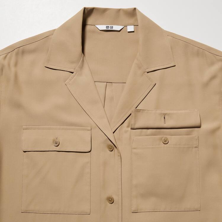 Uniqlo Easy Care Long Sleeved Saty Damske Béžové | RLMKWO-049