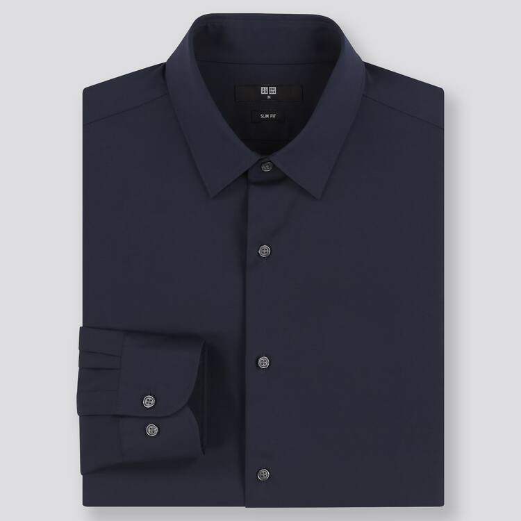 Uniqlo Easy Care Slim Fit (2020 Season) Kosele Panske Námornícka Modrá | WCDRXN-256
